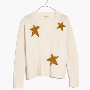 Madewell Cream and Gold Star Sweater